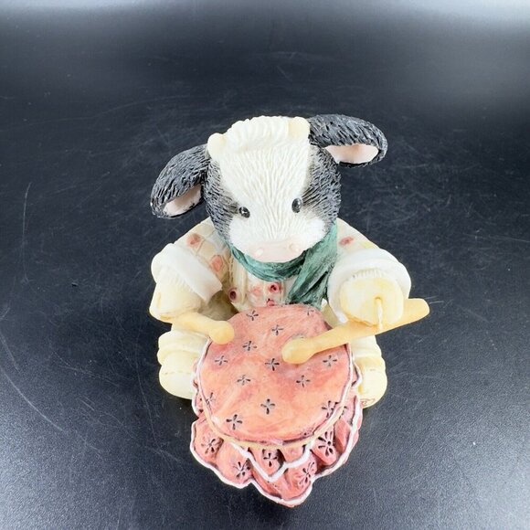 Marys Moo Moos Resin Figurine Enesco 1994 Little Drumherd Boy Whimsical Figure - Picture 14 of 14
